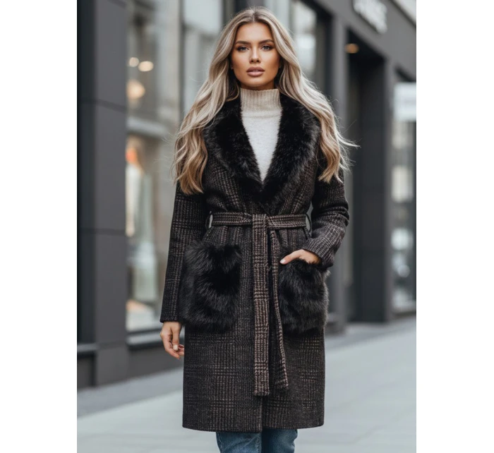Dámsky hnedý kožuch FashionStreet TY5229z
