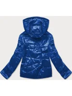 Modro-čierna dámska bunda s farebnou kapucňou (BH2005) Modro-čierna dámska bunda s farebnou kapucňou (BH2005)