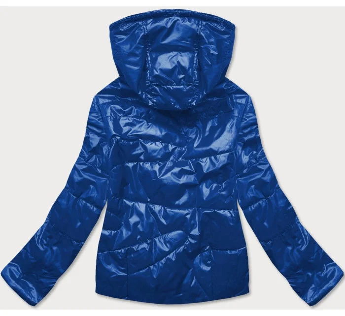 Modro-čierna dámska bunda s farebnou kapucňou (BH2005) Modro-čierna dámska bunda s farebnou kapucňou (BH2005)