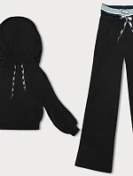 Dámska rebrovaná súprava čierna (AMG-341A)