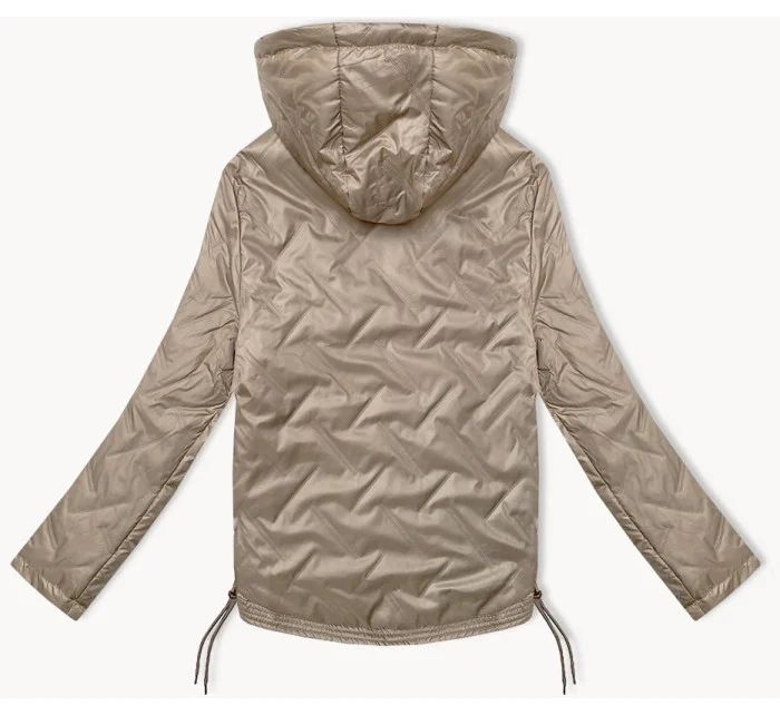 Dámska bunda so šnúrkami na bokoch S'West dark beige (B8360-12) Dámska bunda so šnúrkami na bokoch S'West dark beige (B8360-12)