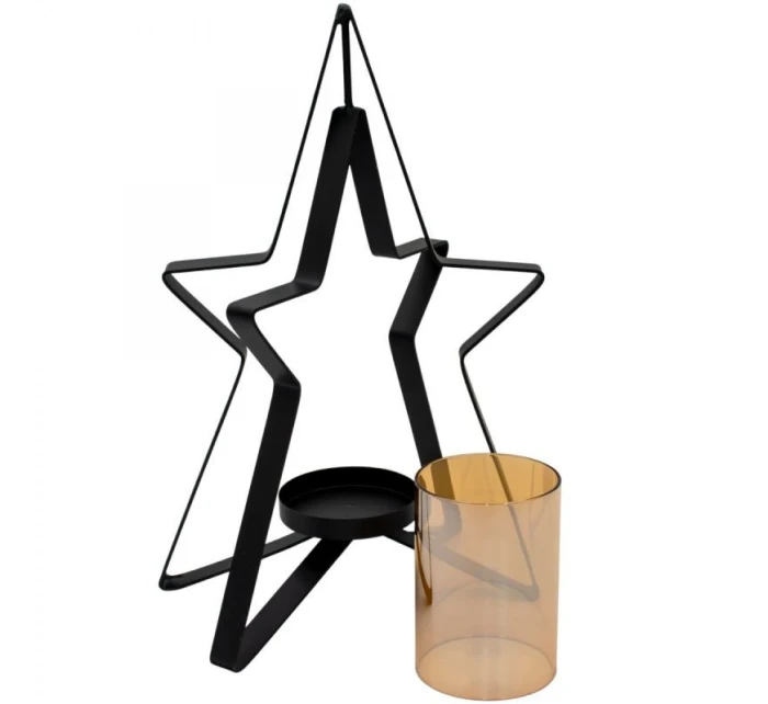 KOVOVÝ SVIETNIK 31,5 CM HVIEZDA SĽUDA
