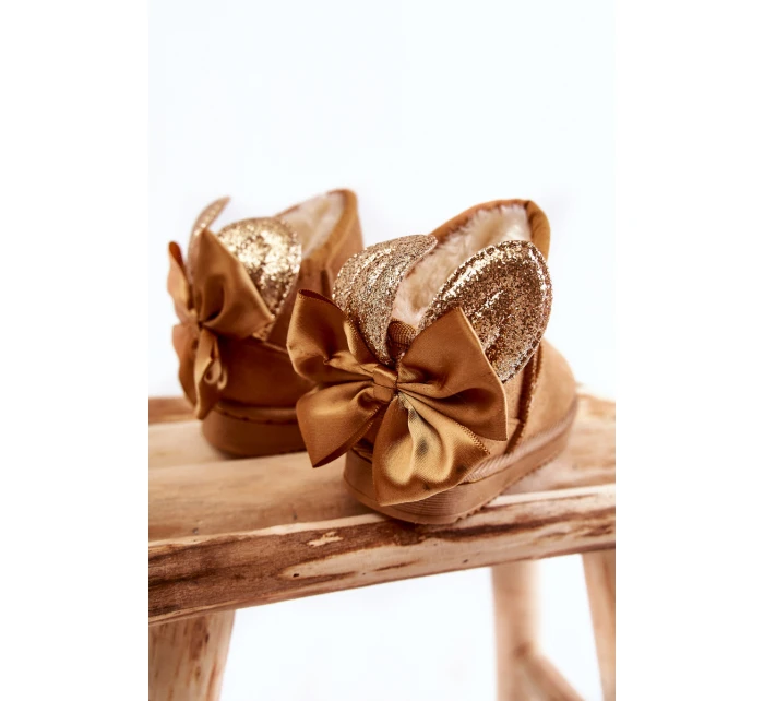 Dziewczęce Ocieplane Śniegowce Z Kokardkami Camel Meriva Dziewczęce Ocieplane Śniegowce Z Kokardkami Camel Meriva