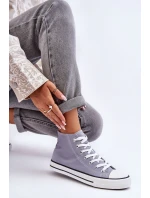 Dámské klasické vysoké tenisky šedé model 21626477 - Boto Dámské klasické vysoké tenisky šedé model 21626477 - Boto