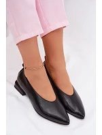 Kožené baleríny na nízkém podpatku Černé model 22133218 - Boto