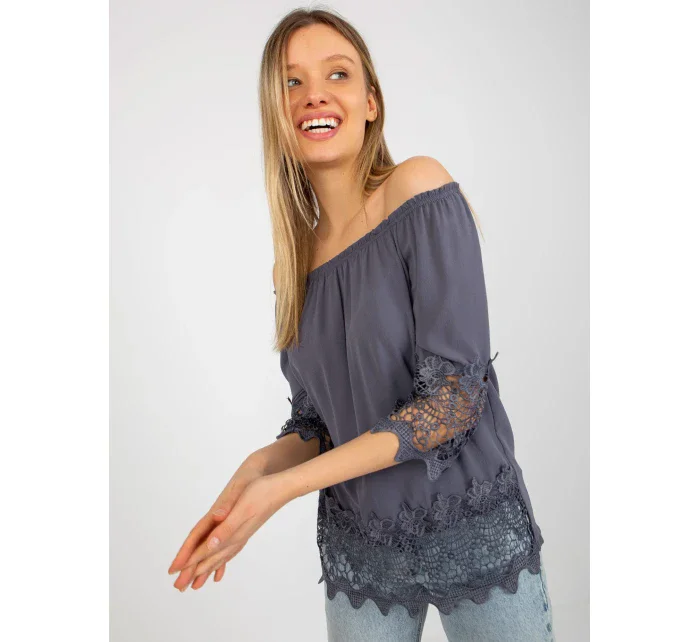 Dámska blúzka LK BZ 506188.32X grafit - FPrice Dámska blúzka LK BZ 506188.32X grafit - FPrice