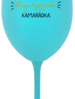 NEJLEPŠÍ STEJNĚ PSYCHO KAMARÁDKA - tyrkysová sklenice na víno 350 ml