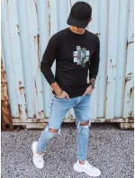 Pánská mikina s potiskem černá model 21966016 - Dstreet