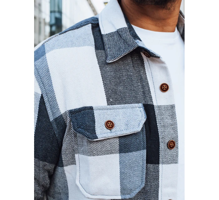 Pánská modrá kostkovaná košile model 21994100 - Dstreet