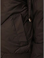 Dámska prechodná krátka bunda s odnímateľnou kapucňou hnedá FashionStreet TY5669