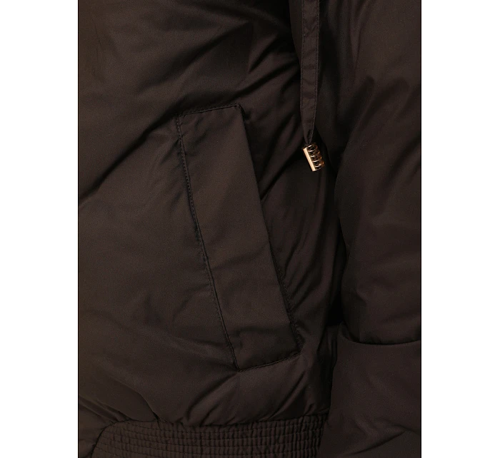 Dámska prechodná krátka bunda s odnímateľnou kapucňou hnedá FashionStreet TY5669