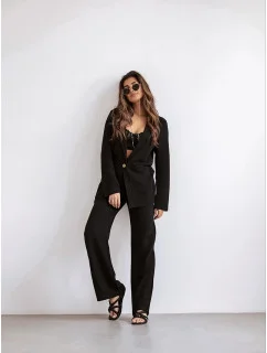 Čierny dámsky oblek s plátnom (VE48)