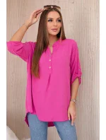 Blúzka s predĺženým chrbtom fuchsiová Blúzka s predĺženým chrbtom fuchsiová