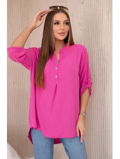 Blúzka s predĺženým chrbtom fuchsiová