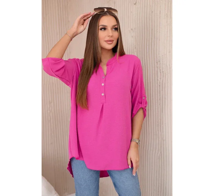 Blúzka s predĺženým chrbtom fuchsiová Blúzka s predĺženým chrbtom fuchsiová