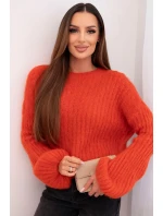 Dámsky mohérový sveter s puzdrovými rukávmi malinová