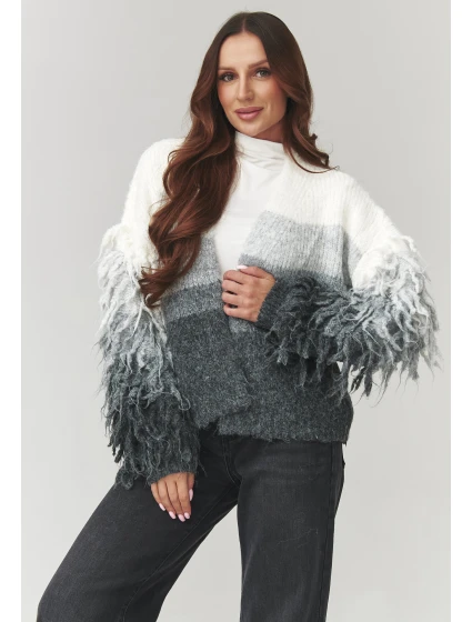 Zapínanie svetra model 220770 Makadamia