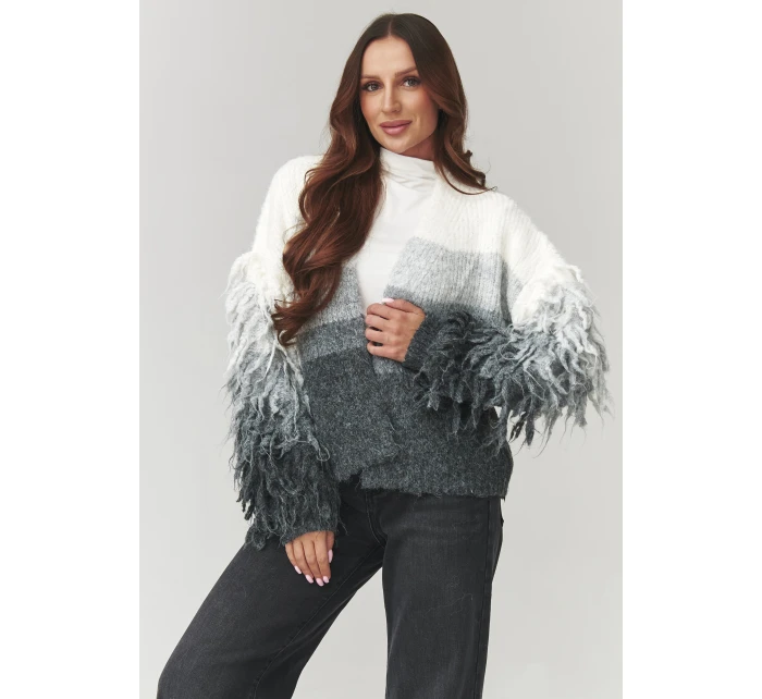 Zapínanie svetra model 220770 Makadamia