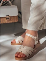 Dámské sandály na nízkém podpatku béžové Dstreet model 21985124 - FashionStreet