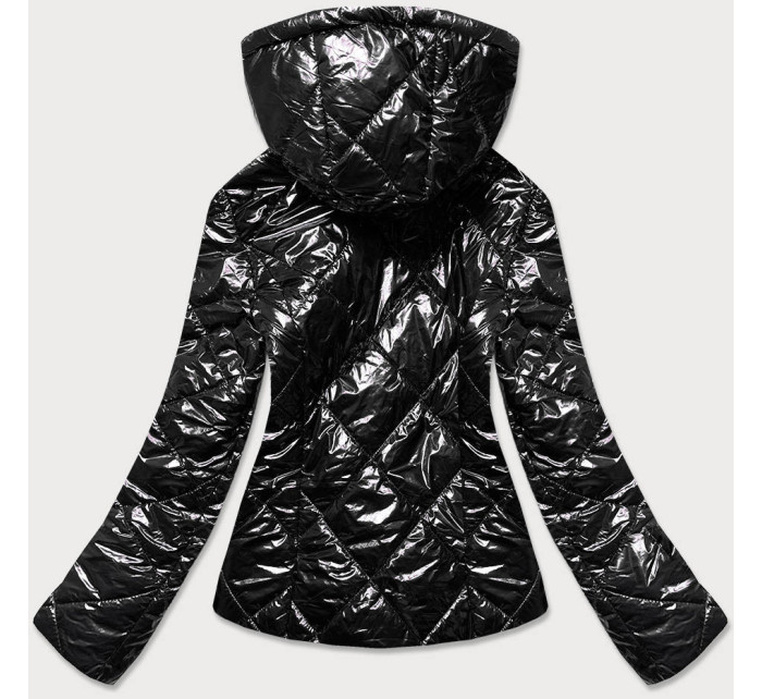 Lesklá černá dámská bunda model 15826816 - S'WEST