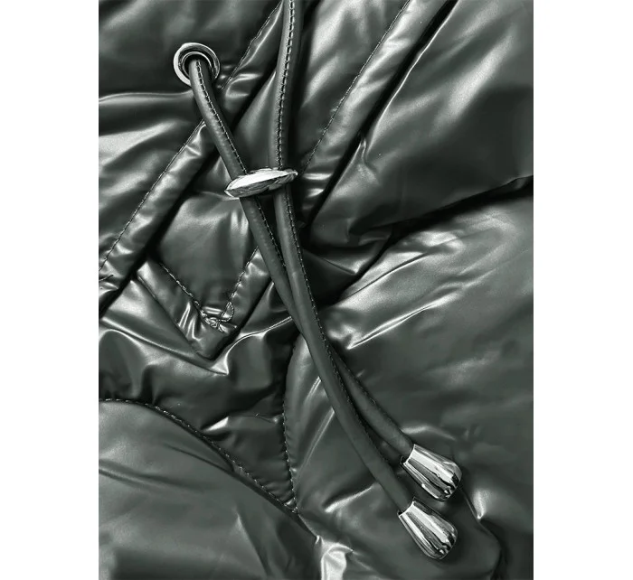 Khaki slim fit vesta s kapucňou (B8173-11)