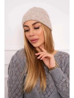 Tenká čepice Oliwia model 18750349 světle béžová - K-Fashion Tenká čepice Oliwia model 18750349 světle béžová - K-Fashion
