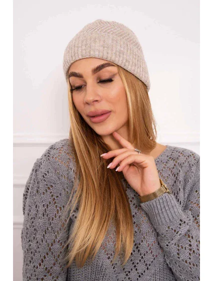 Tenká čepice Oliwia model 18750349 světle béžová - K-Fashion Tenká čepice Oliwia model 18750349 světle béžová - K-Fashion