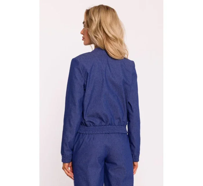 Bunda M800 Bomber s lisovanými cvočkami - modrá