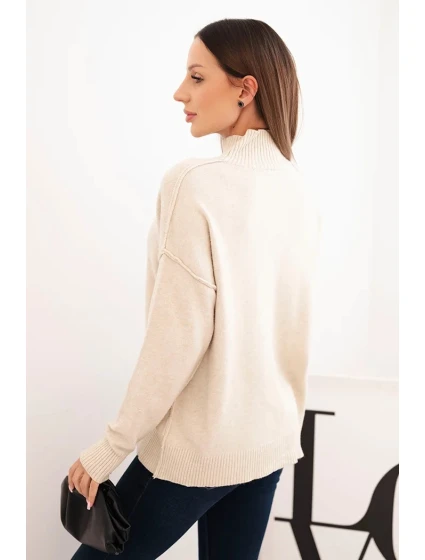 Dámský svetr volný  Béžový model 21489392 - Kesi