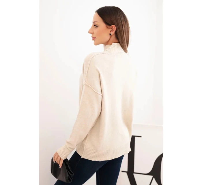 Dámský svetr volný  Béžový model 21489392 - Kesi