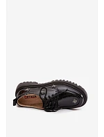 Lakované dámske mokasíny HY52-546 black - S.Barski