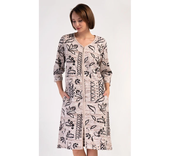 Dámské domácí šaty s tříčtvrtečním rukávem Elena