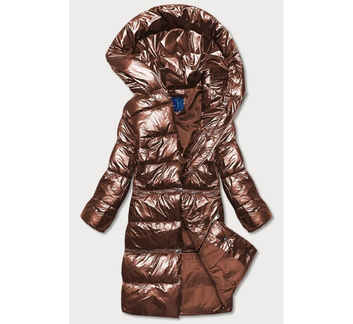 Dámska trojdielna zimná bunda medená (omdl-009)