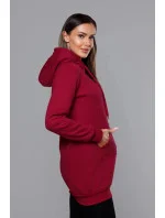 Dámská klokaní mikina ve vínové bordó barvě model 17789384 - J.STYLE Dámská klokaní mikina ve vínové bordó barvě model 17789384 - J.STYLE