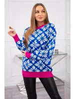 Swinger s geometrickým motívom nevädze modrá