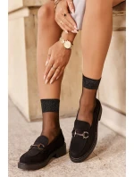 Dámské semišové Mokasíny černé model 21633341 - SERGIO LEONE Dámské semišové Mokasíny černé model 21633341 - SERGIO LEONE