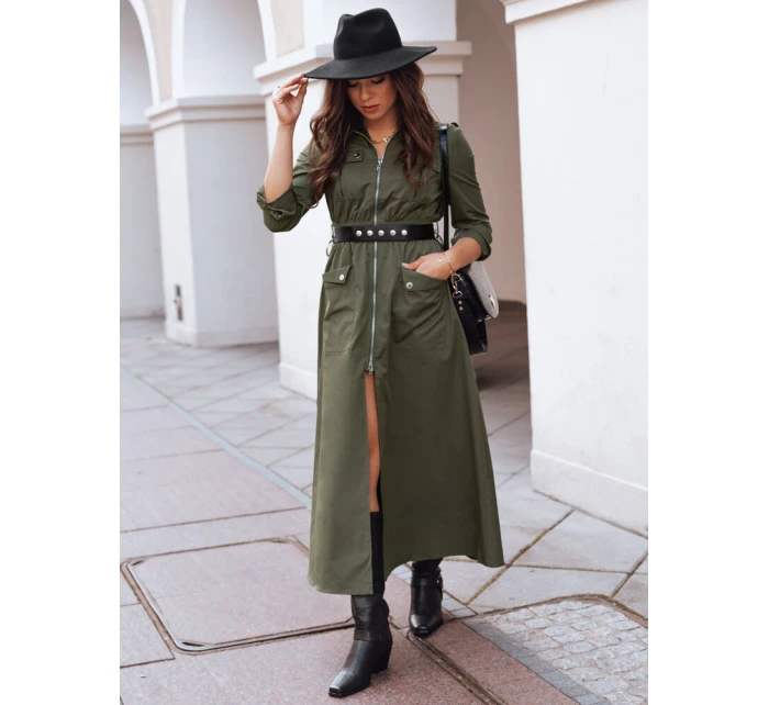 Khaki midi šaty MORTISZ FashionStreet EY2379