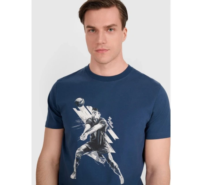 Pánske volejbalové tričko s potlačou 4F 4FRAW25TTSHM3237-46S pánske Pánske volejbalové tričko s potlačou 4F 4FRAW25TTSHM3237-46S pánske