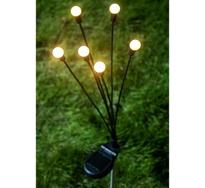 SOLÁRNA LAMPA TANCUJÚCA VO VETRE BIELE GULE 6 LED 72CM