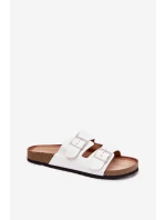 Klapki Damskie Na Korkowej Platformie Klamry Białe Evisolla Klapki Damskie Na Korkowej Platformie Klamry Białe Evisolla