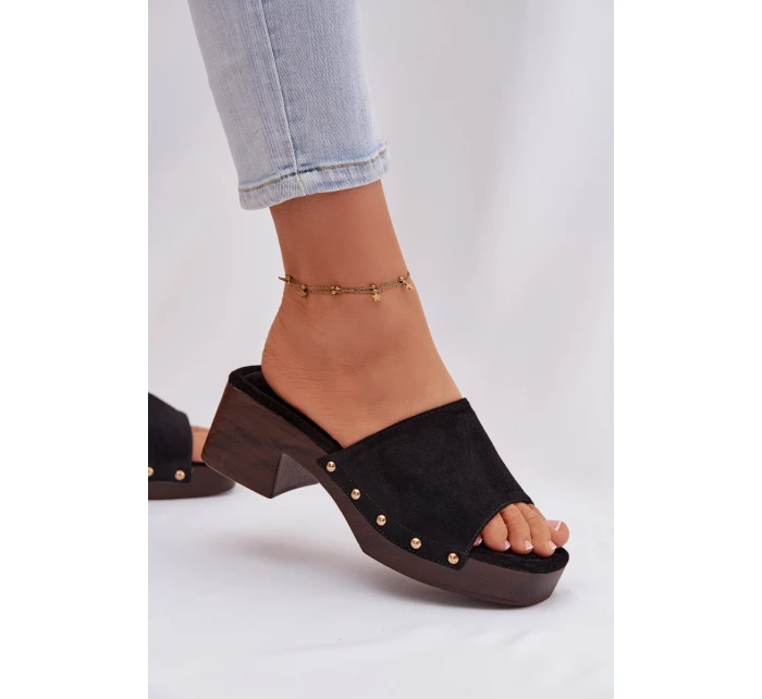 Dámské sandály na s zlatými přezkami Černé model 21951383 - Boto