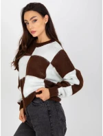 Jumper EM SW 1034 01.91 bielo-hnedý Jumper EM SW 1034 01.91 bielo-hnedý