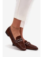 Dámske mokasíny s ozdobnými detailmi Evelora - čokoládové Dámske mokasíny s ozdobnými detailmi Evelora - čokoládové
