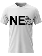 Pánské bavlněné tričko s potiskem - NE - bílé
