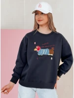 Dámská oversize mikina s výšivkou tmavě modrá Dstreet model 21989119 - FashionStreet