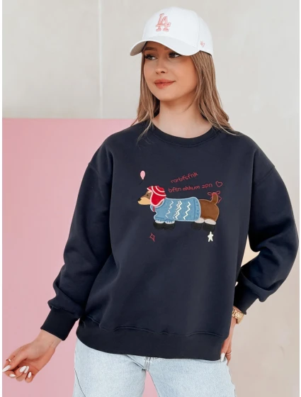 Dámská oversize mikina s výšivkou tmavě modrá Dstreet model 21989119 - FashionStreet
