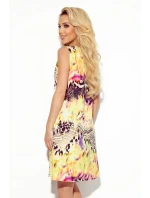 296-8 VICTORIA Trapézové šaty - žlutý leopardí potisk