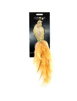 OZDOBNÝ VTÁK NA KLIPE 38CM ZLATÝ