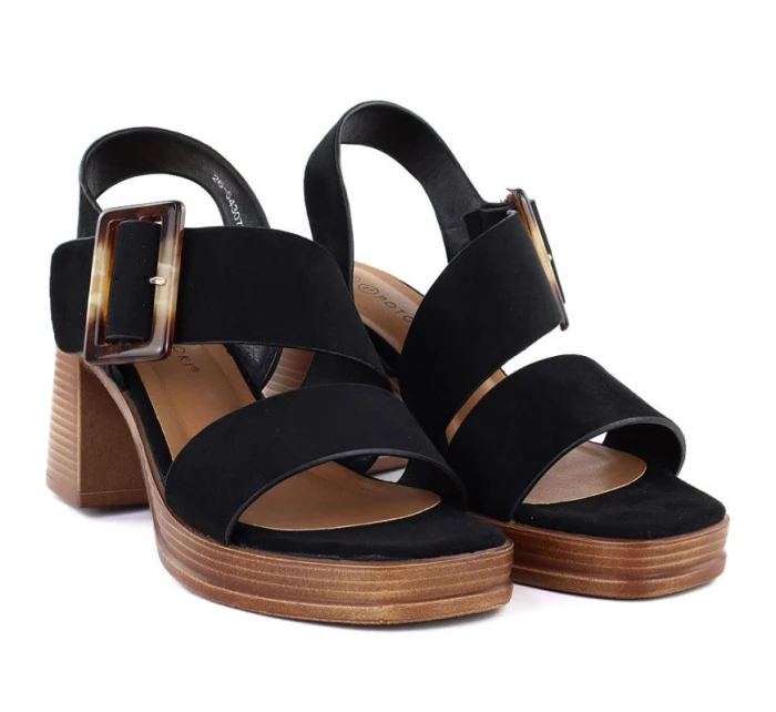 Sandały damskie na czarne model 22034125 - Potocki