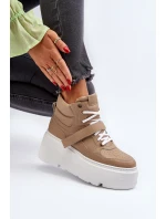 Zazoo 3450 Skórzane Sneakersy Damskie Beżowe